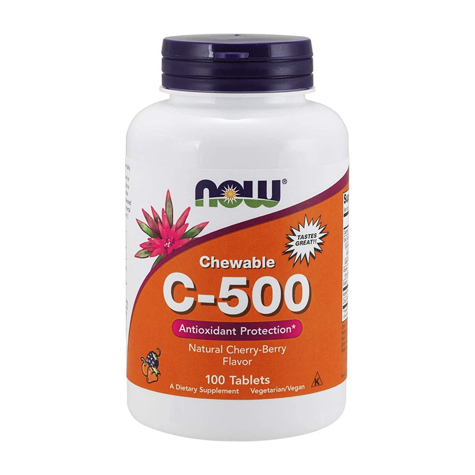 나우푸드_Chewable C-500, Natural Cherry-Berry Flavor 100 Tablets