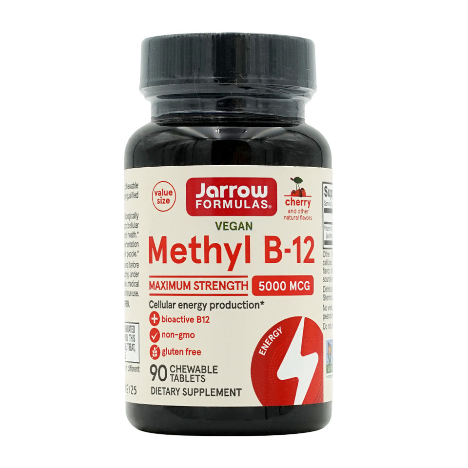 자로우포뮬러스_비건 메틸 B-12 5000mcg 체리 맛, 90 츄어블타블렛