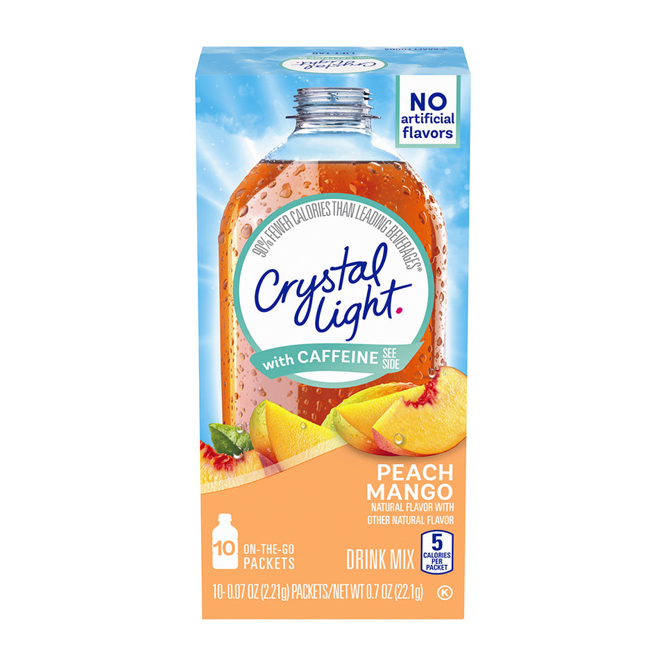 On the Go Drink Mix Peach Mango with Caffeine,  10 Packets