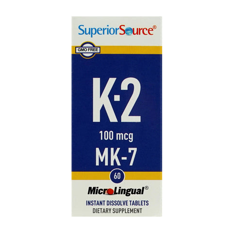슈페리어소스_비타민 K-2 100mcg (MK-7), 60 인스턴트 디졸브타블렛
