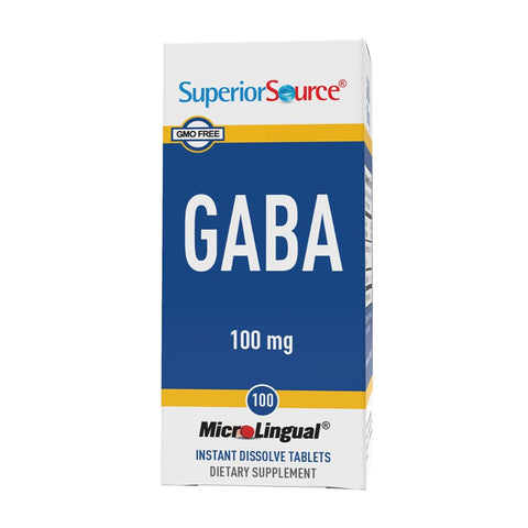 슈페리어소스_가바 (감마-아미노부티르산) 100mg, 100 인스턴트 디졸브타블렛