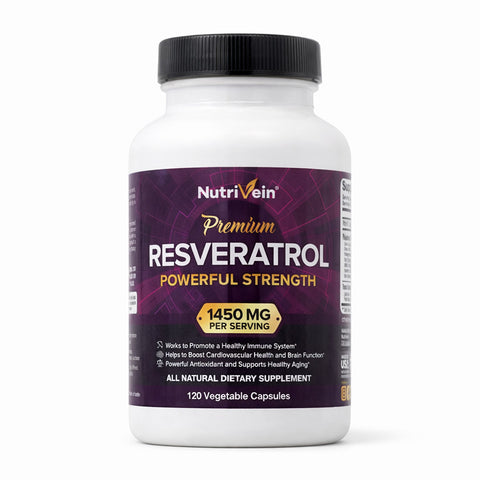 뉴트리베인_프리미엄 레스베라트롤 파워풀 스트렝스 1450mg, 120 베지캡슐