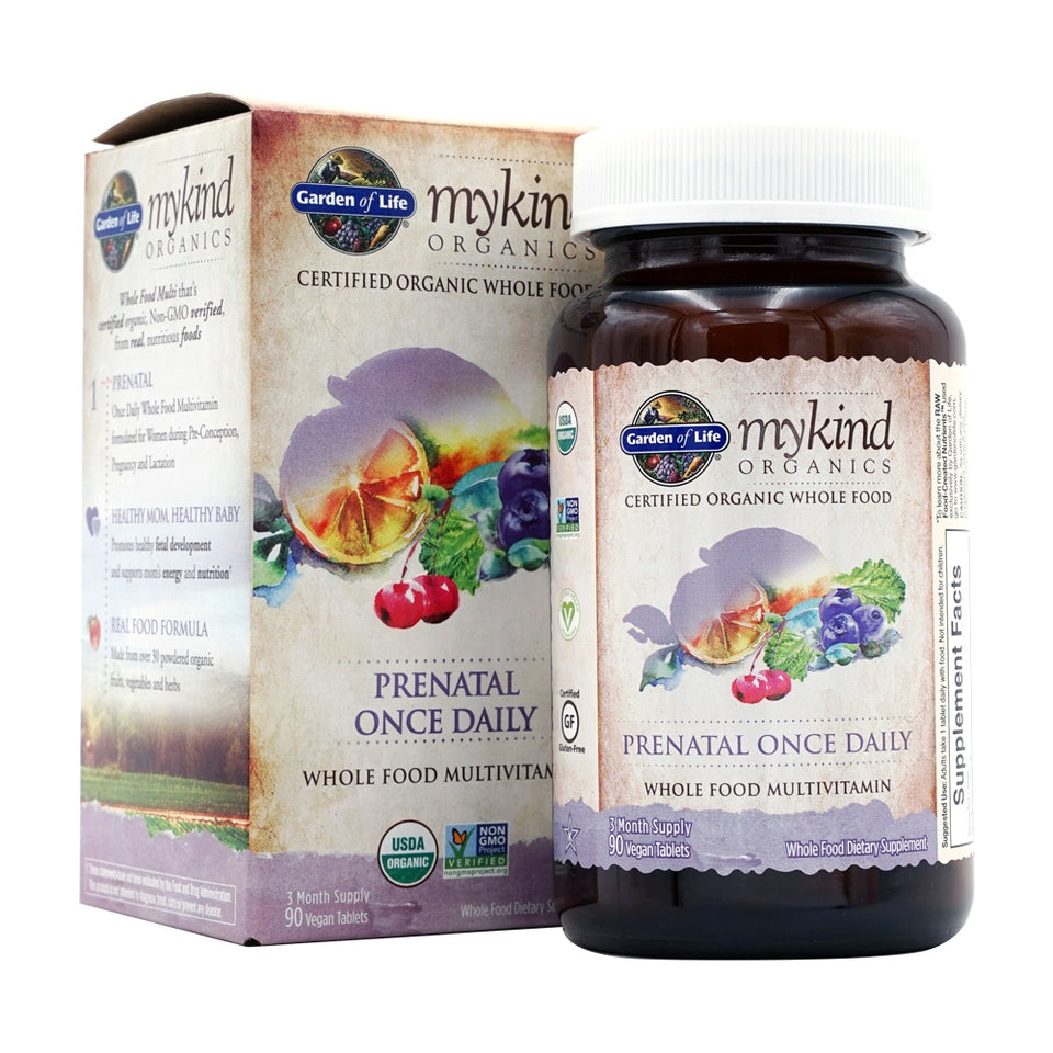 Mykind, Prenatal Once Daily, Whole Food Multivitamin  90 Vegan Tablets