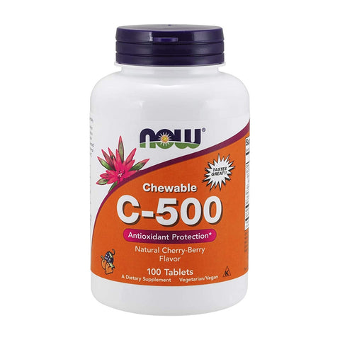 나우푸드_Chewable C-500, Natural Cherry-Berry Flavor  100 Tablets