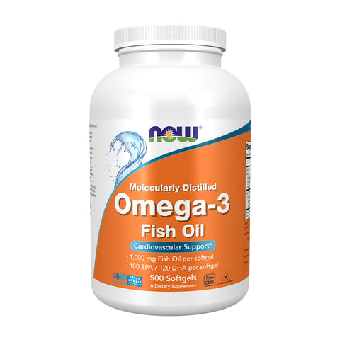 나우푸드_분자 증류 오메가 3 피시 오일 1000mg, 500 소프트젤
