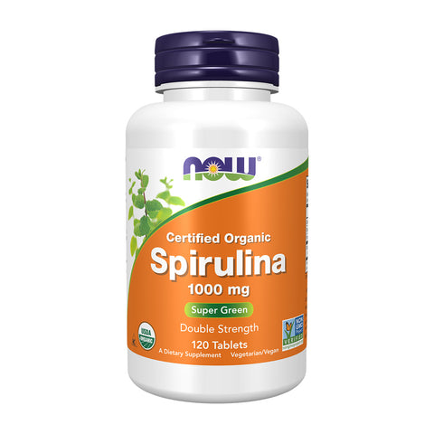 나우푸드_Certified Organic Spirulina 1000 mg, 120 Tablets