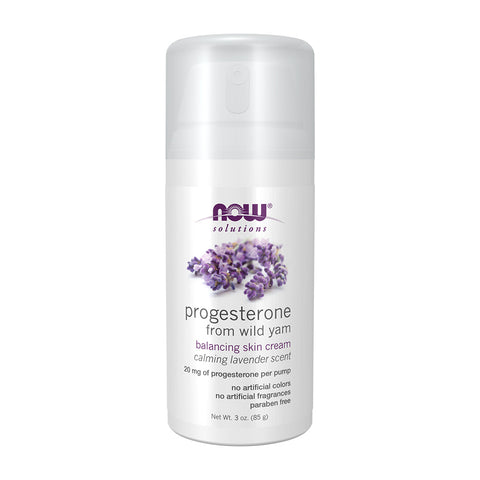 나우푸드_Progesterone From Wild Yam Balancing Skin Cream Calming lavender scent,  3 oz