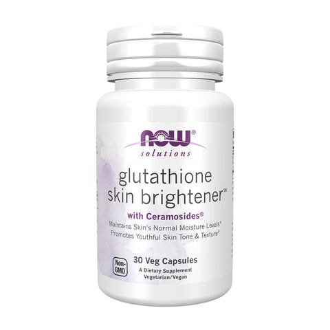 나우푸드_Solutions Glutathione Skin Brightener with Ceramosides,  30 Veg Capsules