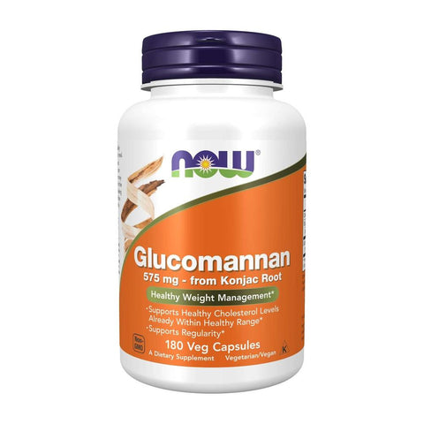나우푸드_Glucomannan 575 mg, from Konjac Root  180 Veg Capsules