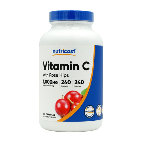 뉴트리코스트_비타민 C 1000mg 위드 로즈 힙, 240캡슐